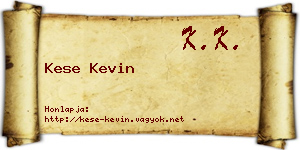 Kese Kevin névjegykártya